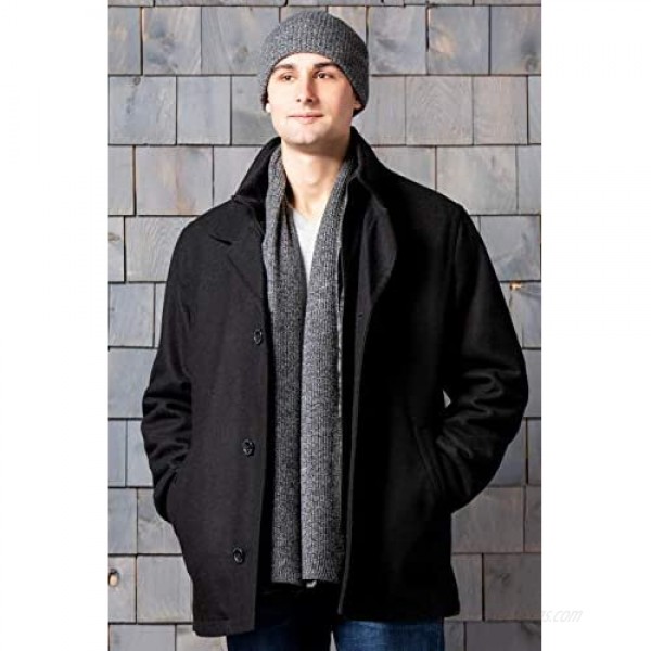 Fishers Finery Men's 100% Cashmere Ribbed Knit Hat and Scarf Set; Gift Box