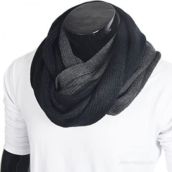 FORBUSITE Stylish Mens Cable Knit Infinity Scarf for Winter Soft and Warm