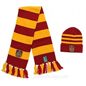Harry Potter Hogwarts House Knit Hat and Scarf Set for Adults and Kids