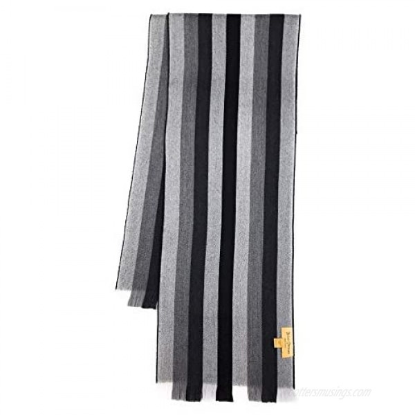 Hickey Freeman Men's 100% Australian Merino Vertical Stripe Scarf