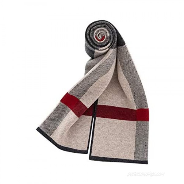 Lallier Men's 100% Merino Wool Scarf Long Winter Neckwear with Gift Box