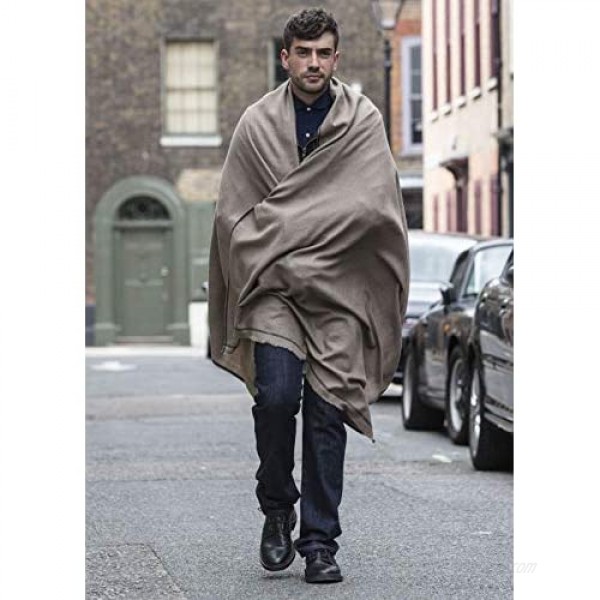 likemary Mens Scarf Merino Wool Oversize Muffler & Travel Blanket Wrap Shoreditch 100 x 200cm