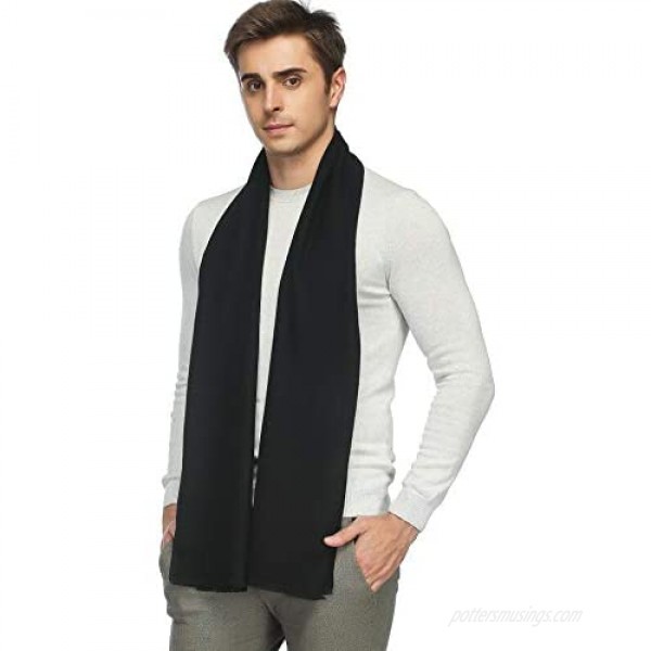 Mens Classic Cashmere Winter Warm Scarf - PoilTreeWing Long Soft Tassel Scarf