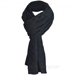 Men's Long Scarf Knit Cable Scarf Soft Winter Scarves
