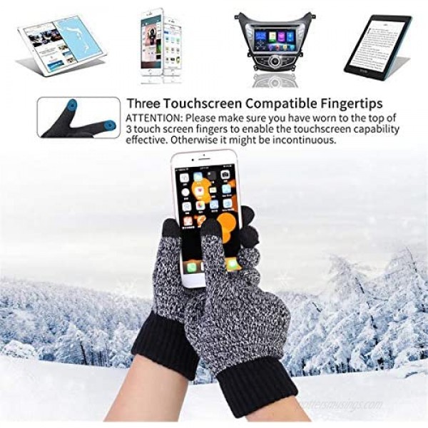 Men's Winter Beanie Hat Neck Warmer Scarf and Touchscreen Gloves Set 3 PCS Knitted Cap Set for Men & Women By Honnesserry