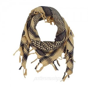 MMCTION Cotton Shemagh Tactical Keffiyeh Desert Tartan Scarf Head Neck Oversized Scarves Wrap for Men and Women Military with Tassel