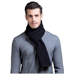 RIONA Men's 100% Australian Merino Wool Scarf Knitted Soft Warm Neckwear with Gift Box