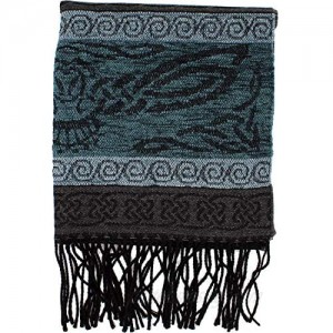 The Celtic Ranch Detailed Woven Celtic Scarf Women's Fringe Scarf Wool and Acrylic Blend 15 Inches x 62 Inches