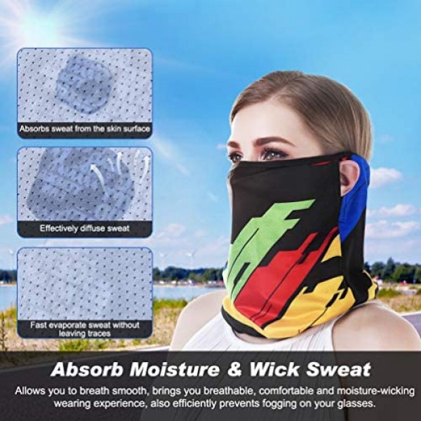 VBIGER Neck Gaiter Balaclava Face Cover Bandana UV Protection Seamless Bandanas for Men Women Fishing Cycling Hiking