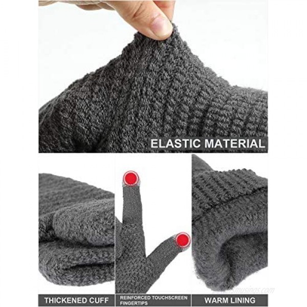 Winter Warm Knit Set - Beanie Hat Knitted Scarf and Stretch Gloves for Women Men