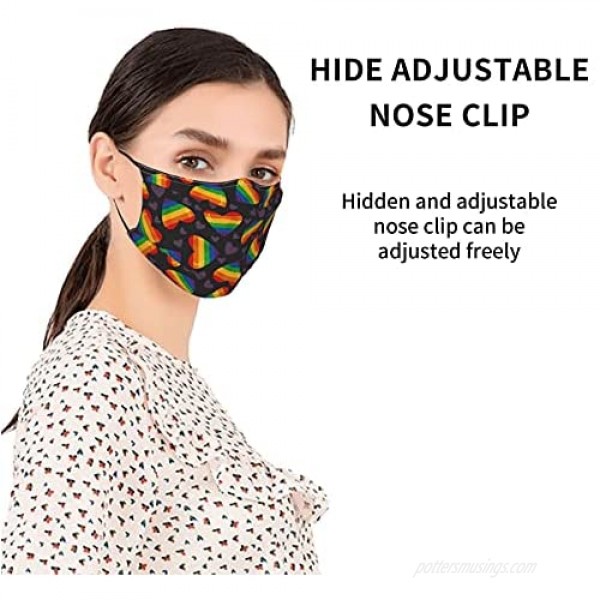 2Pcs Fashion Cloth Face Mask with Filter Pocket Washable Face Bandanas Reusable Adjustable Balaclavas for Men Women