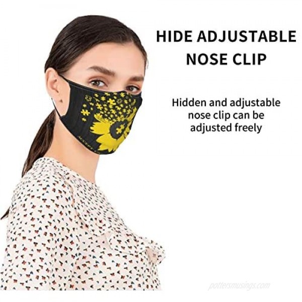 4pcs Face Mask With Filter Pocket Washable Breathable Reusable Dust-Proof And Windproof For Men Women