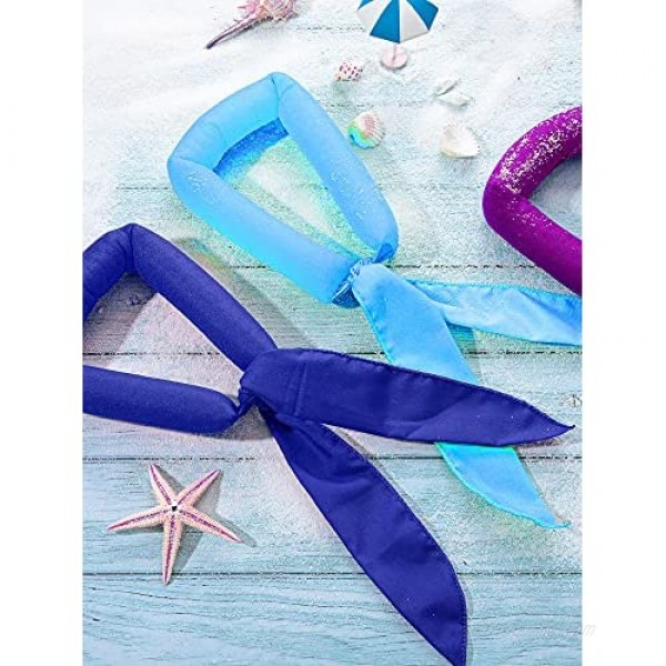 9 Pieces Cooling Scarf Wrap Soaked Tie Around Neck Summer Ice Cool Scarf Neck Wrap Headband Bandana Ice Scarf Collar Neck