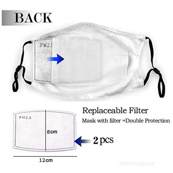 Adjustable Cloth Face Mask With Filter Pocket Washable Reusable Face Bandanas Balaclava for Men Women