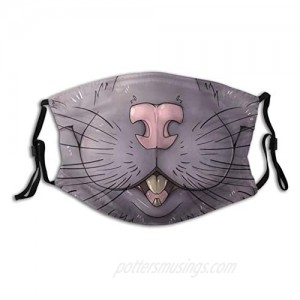 Animal Brown Rat Face Mask Scarf  Reusable & Washable Adjustable Bandanas With 2 Filters  For Anti Dust Outdoor