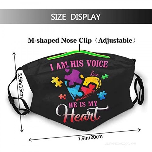 Autism Awareness face mask Adjustable Reusable with 2 Filter for man woman Cloth Mouth Windproof Fashion Scarf