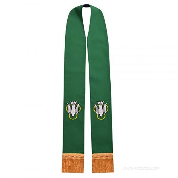 BLESSUME Church Pastor Reversible Stole with Tassels (Green and Purple)