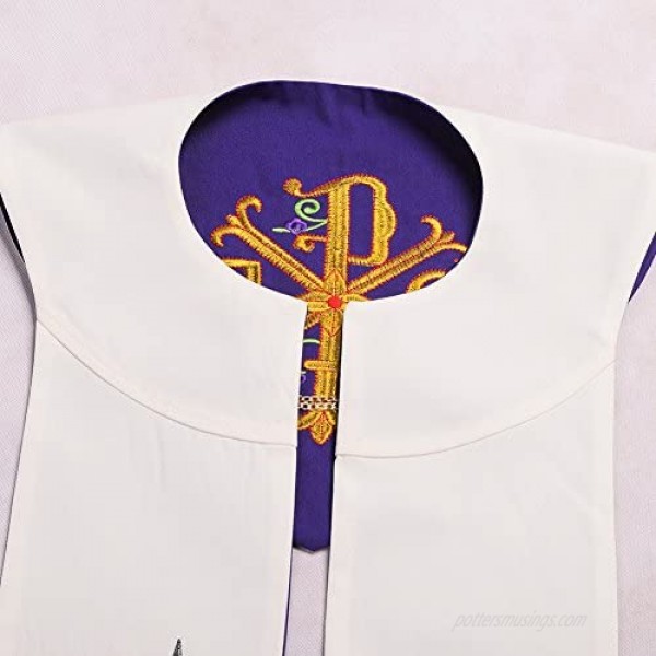 BLESSUME Church Stole priest Chasuble Vestments Reversible Embroidery Stole