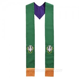 BLESSUME Clergy Reversible Stole with Embroidery