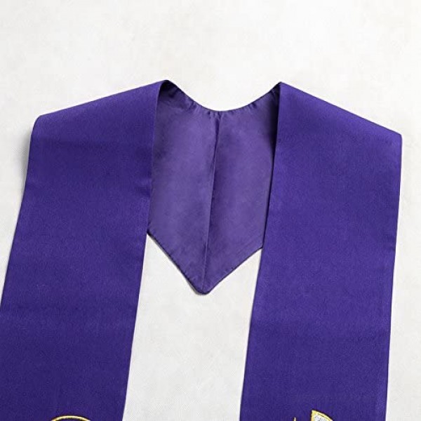 BLESSUME Purple Stole Chasuble Clergy Pastor Embroidery Stole