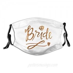 Bride and Groom Face Mask for Wedding Washable Face Scarves Comfortable Reusable with 2 Filters for Men Women