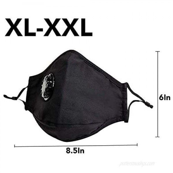 CLUX Custom Large XL XXL Cotton Face Covering with 2 Carbon Filters and Triple Layer Protection by Continental Luxury