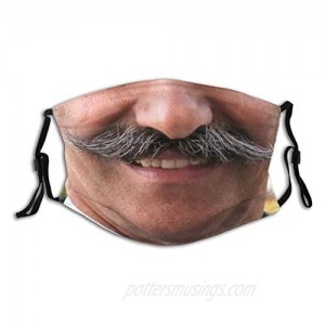 Funny Mustache Face Mask Scarf  Washable & Reusable Bandana With 2 Filters  For Men & Women Party Cosplay