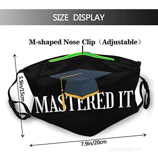 gmani Graduation Season Reusable Breathable Cloth Face Mask Adjustable Washable Balaclavas Ear Loop for Men Women