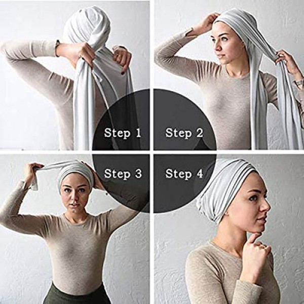 HOMELEX Head Wraps Turbans Stretch Jersey Knit Headwraps Wrap Scarf Turban Tie for Women