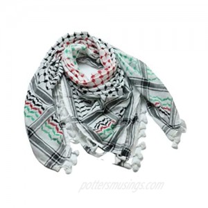 Palestinian Kufiya Hight Quality Arab Keffiyeh Scarf 47"47" Shemagh Cotton