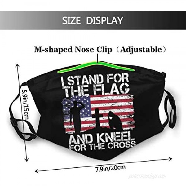 Patriotic America Face Mask Scarf Washable & Reusable Breathable Bandana With 2 Filters For Men & Women