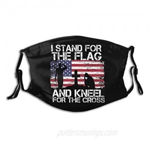 Patriotic America Face Mask Scarf  Washable & Reusable Breathable Bandana With 2 Filters  For Men & Women
