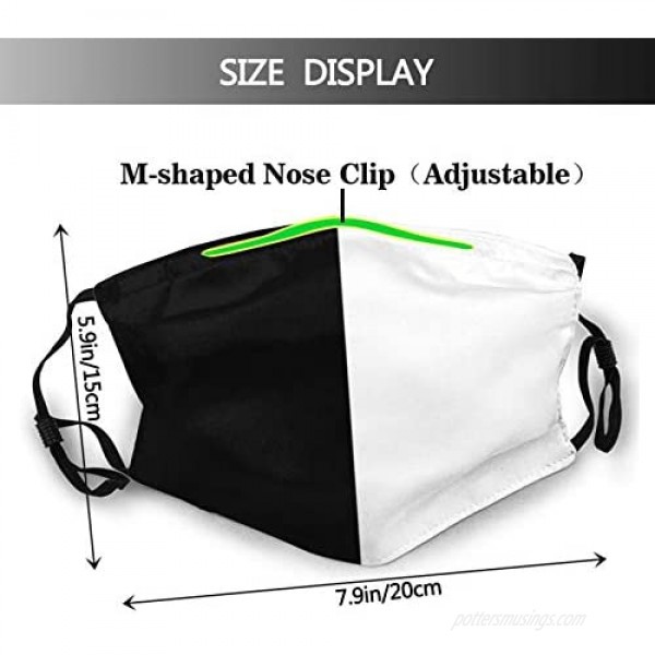 Pure Split Black And White Face Mask Dustproof Breathable Reusable Scarf Adjustable Washable Bandana