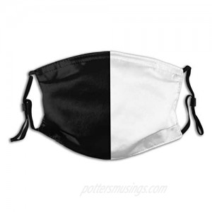 Pure Split Black And White Face Mask Dustproof Breathable Reusable Scarf Adjustable Washable Bandana