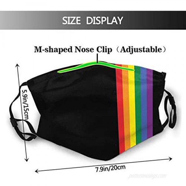 Rainbow Lgbt Face Mask Fashion Dustproof Scarf Breathable Reusable Adjustable Washable Bandana