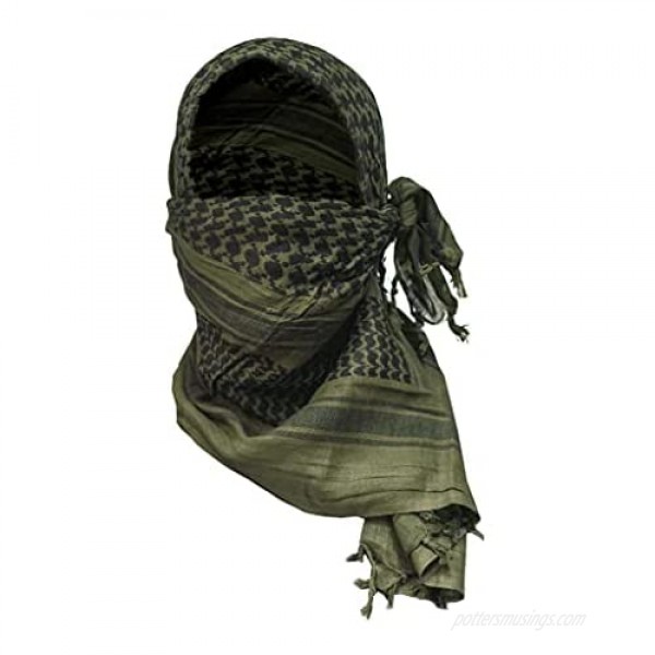 Shemagh Tactical Scarf Middle Eastern Desert Scarf Keffiyeh Military Style 100% Cotton 42 x 42 Bandana Hood