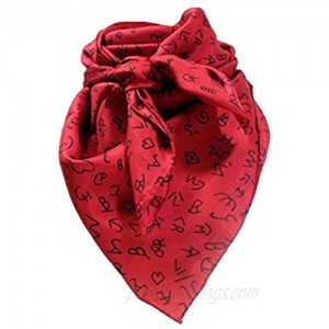 Wyoming Traders Red Wild Rag with Brands Scarf 34 Inches