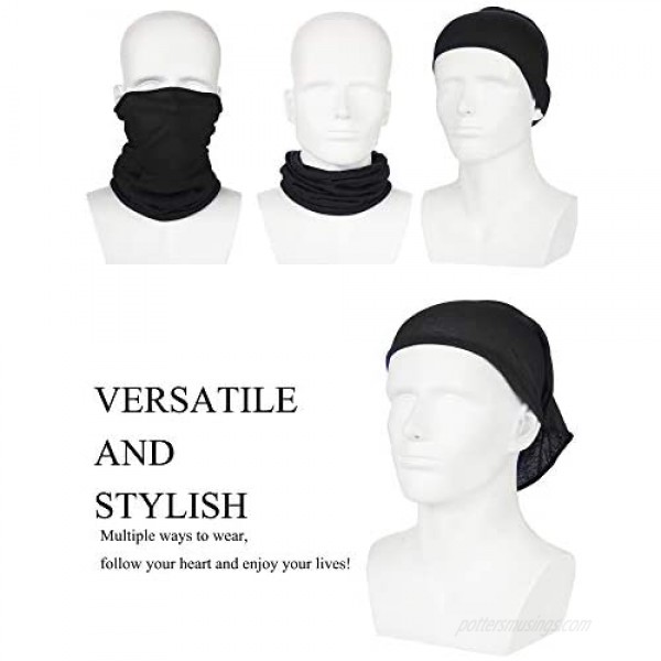 12 Pieces Lightweight Neck Gaiter Elastic Face Cover Scarf Sun Protection Bandana Headwrap Balaclava for Outdoors