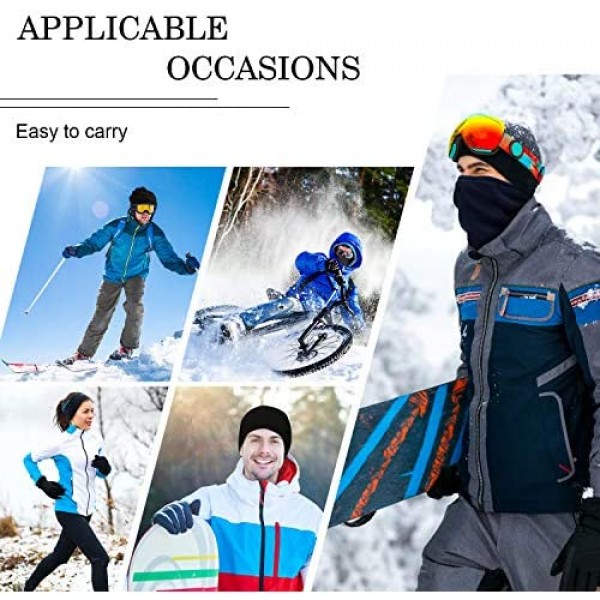 3 Pieces Fleece Neck Warmer Gaiter Winter Thermal Ski Face Balaclava Windproof Ski Face Covering for Skiing Fishing Hiking Running Biking