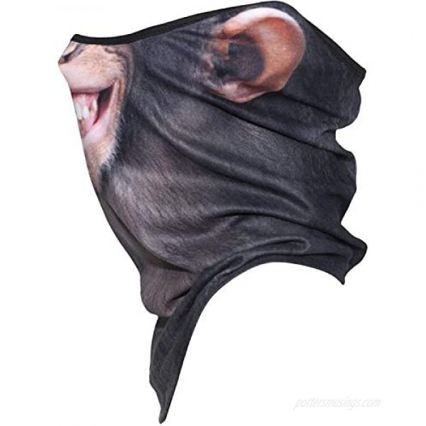 3D Animal Neck Gaiter Balaclava Anti-UV Windproof Face Mask Scarf for Motorcycle Cycling Hiking Ski