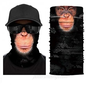 3D Animal Reusable Face Mask Neck Gaiter Bandana Motorcycle Face Mask for Women Men Face Scarf