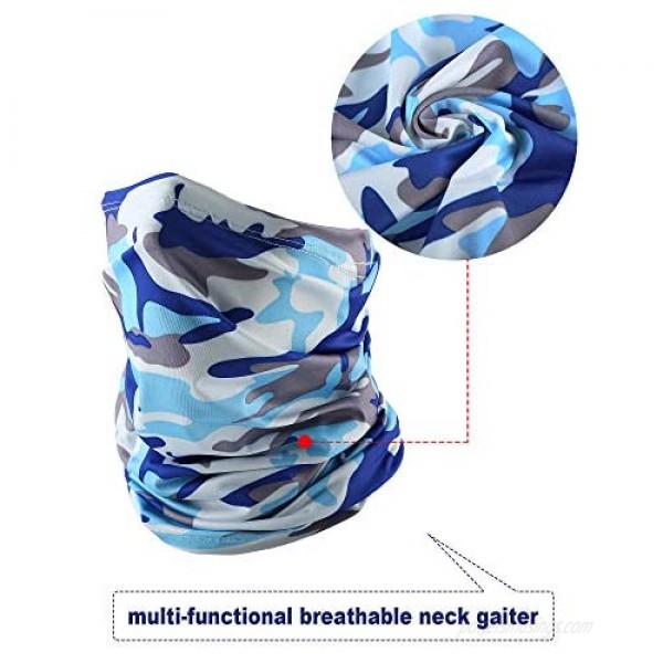4 Pieces Summer Face Cover Scarf Neck Gaiter Cooling Sunblock Bandana