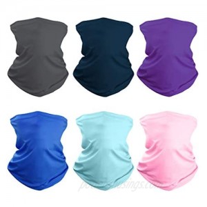 6 Pieces Cooling Neck Gaiter Sun UV Protection Lightweight Face Mask Windproof Scarf Sunscreen Breathable