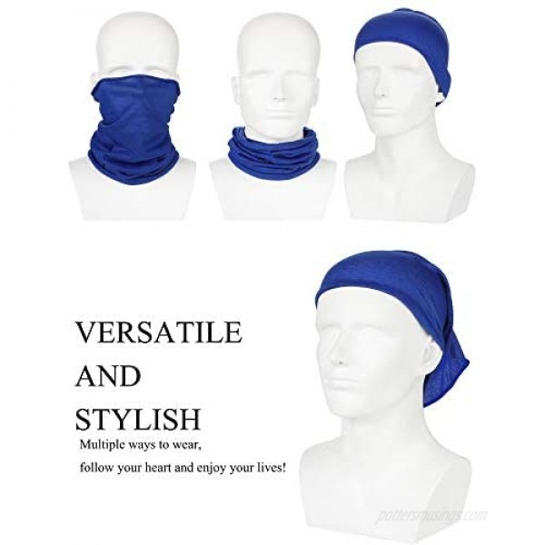 6 Pieces Summer Lightweight Neck Gaiter Sun Protection Face Covers Breathable Face Masks for Outdoor Activities