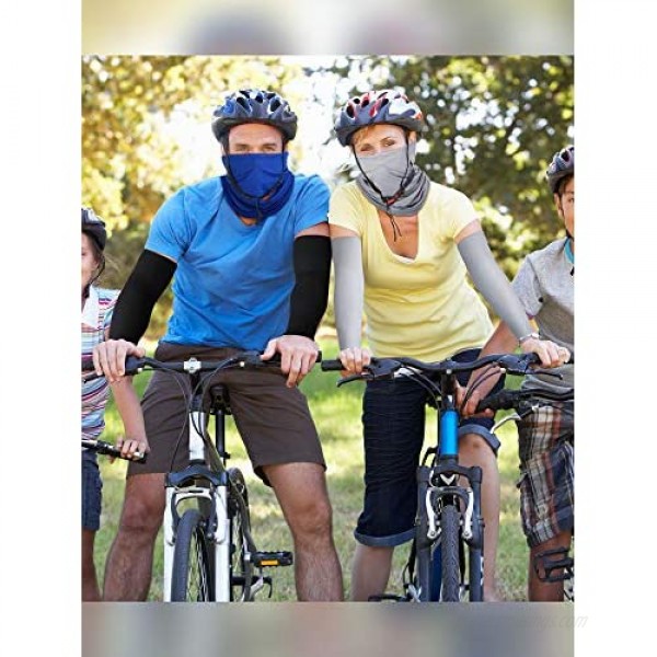 8 Pack Summer UV Protection Face Cover Neck Gaiter Scarf and Ice Silk Cooling Arm Sleeves