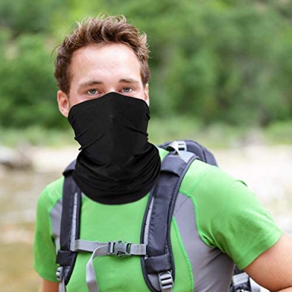 9 Pieces Unisex Sun UV Protection Neck Gaiter Breathable Face Bandana Elastic Cooling Face Cover for Men Women