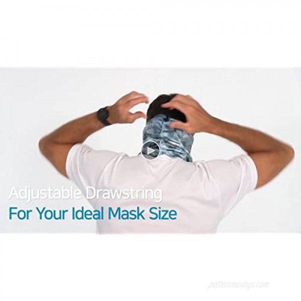 Aqua Design Adjustable Drawstring Neck Gaiter Face Mask All-Season Cover For Men