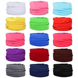 Besteel 15Pcs Seamless Scarf Bandanas Headwrap Face Scarves Headwear UV Protection Neck Gaiters for Outdoor Sports