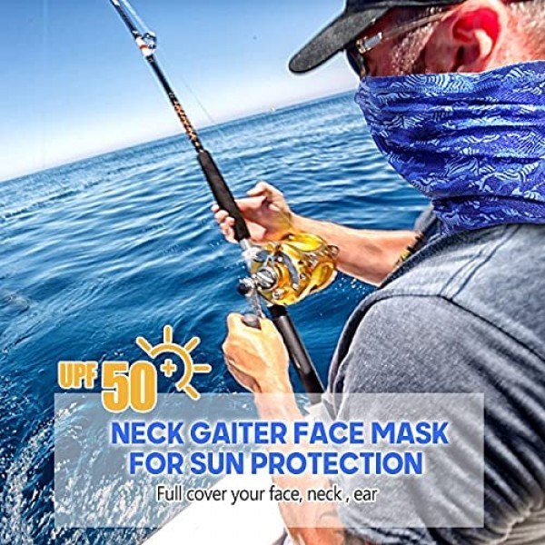 CUIMEI Cooling Neck Gaiter Face Mask Bandanas for Men Women Face Cover Scarf Sun UV Breathable