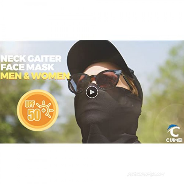 CUIMEI Cooling Neck Gaiter Face Mask Bandanas for Men Women Face Cover Scarf Sun UV Breathable